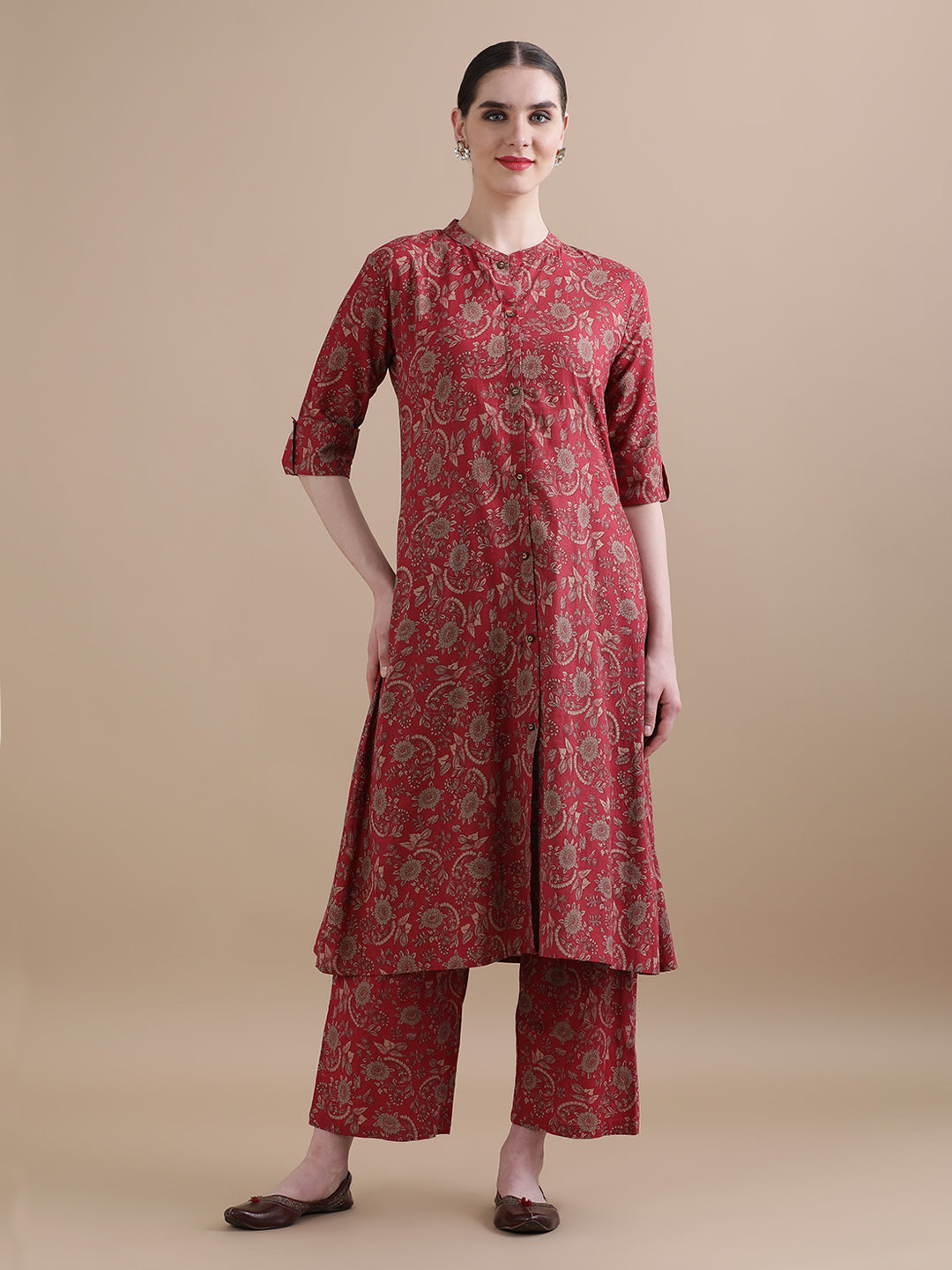 Pure Cotton Floral Printed Kurta With Pant