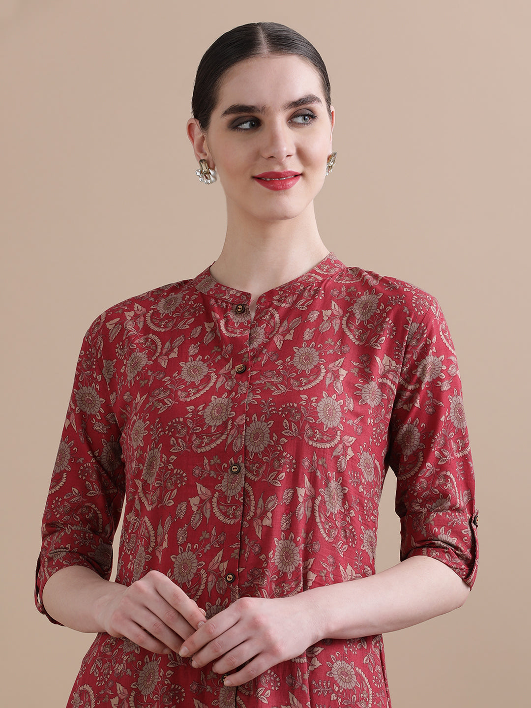 Pure Cotton Floral Printed Kurta With Pant