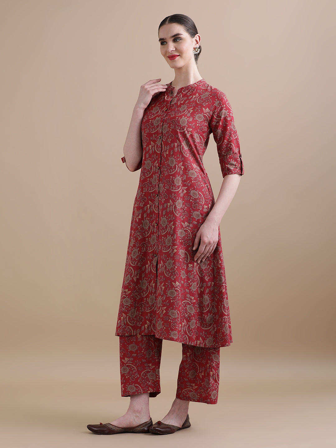 Pure Cotton Floral Printed Kurta With Pant
