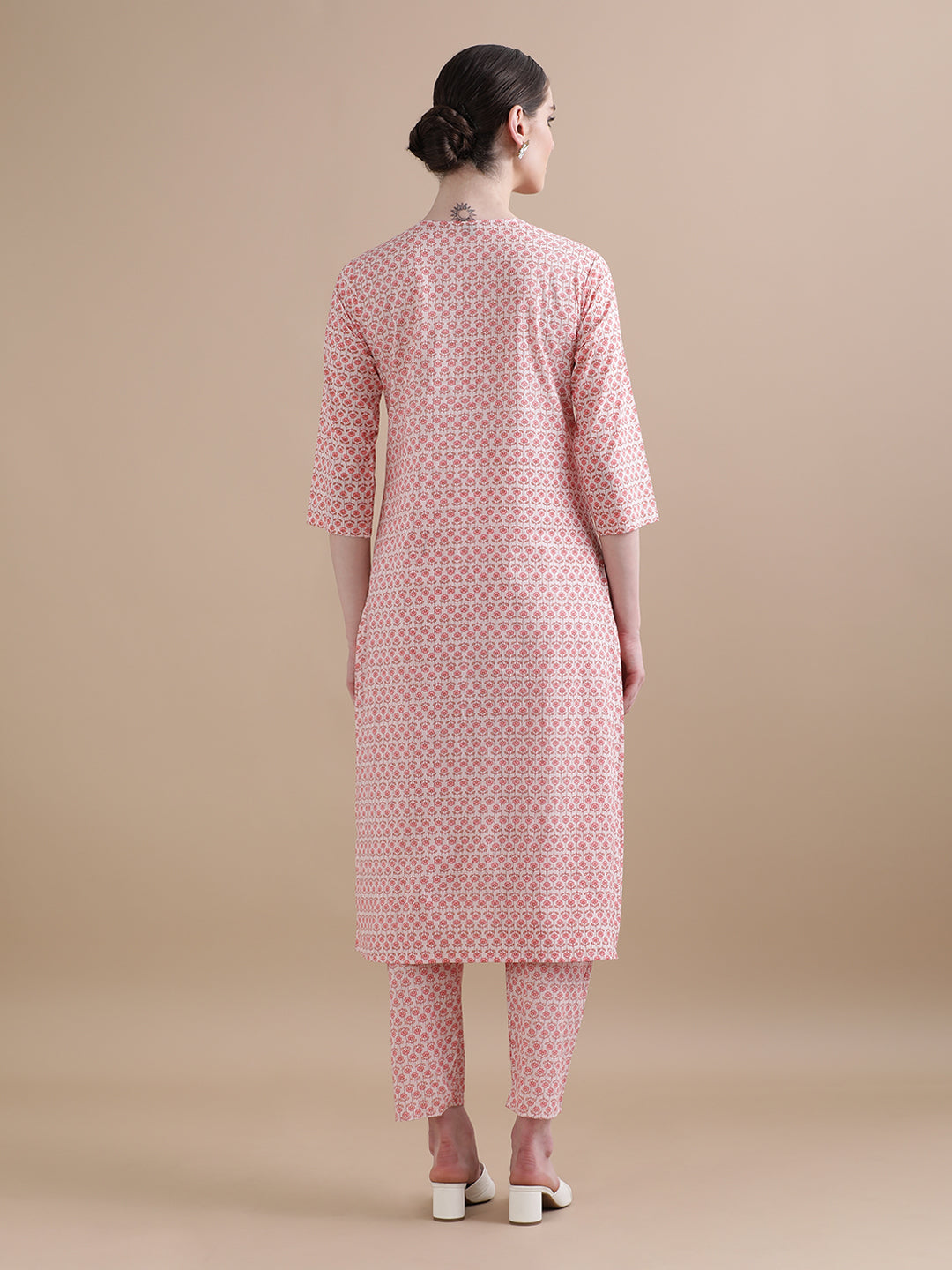Pure Cotton Embroidered Straight Kurta Sets With Dupatta