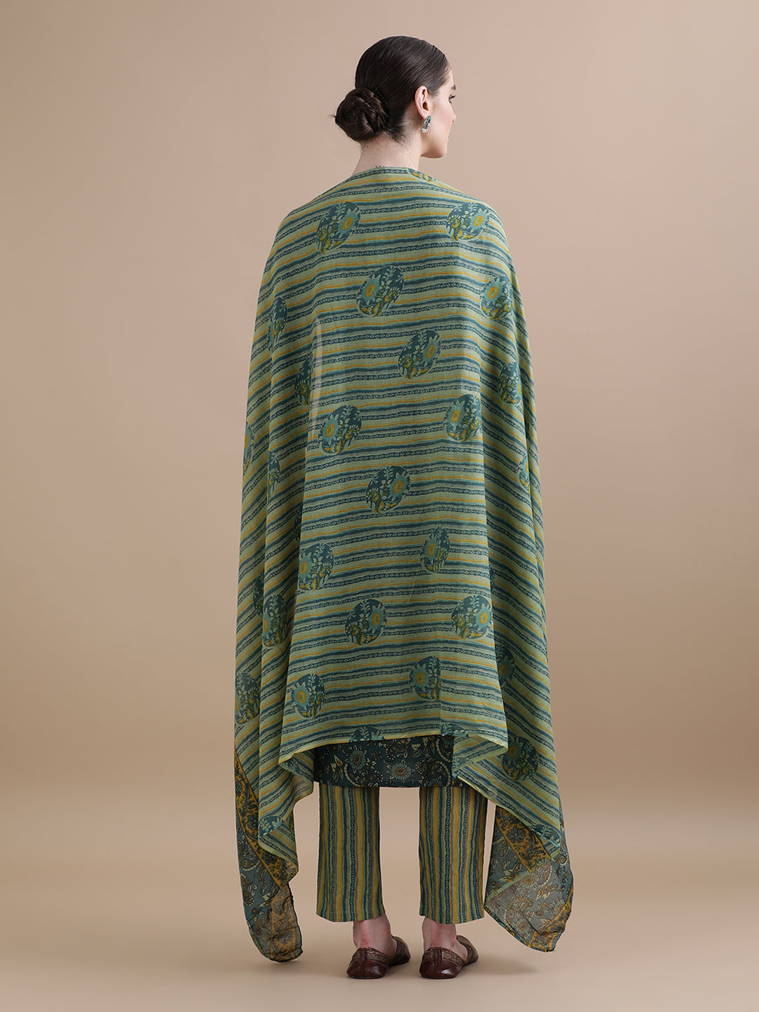 Pure Cotton Floral Embroidered Kurta Sets With Dupatta