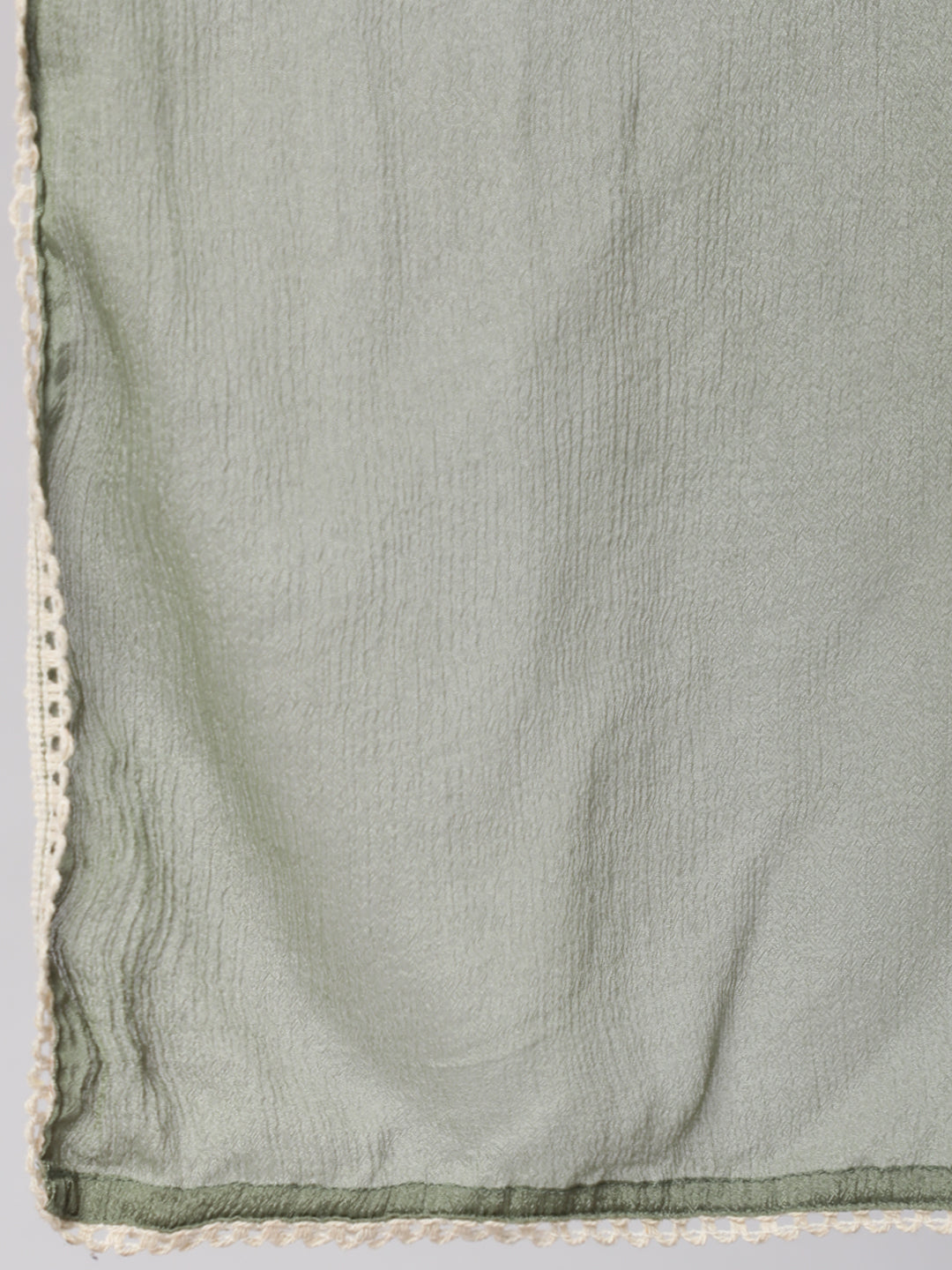 Plus Size Olive Green Placement Printed Straight Kurta With Solid Palazzo And Chinon Dupatta