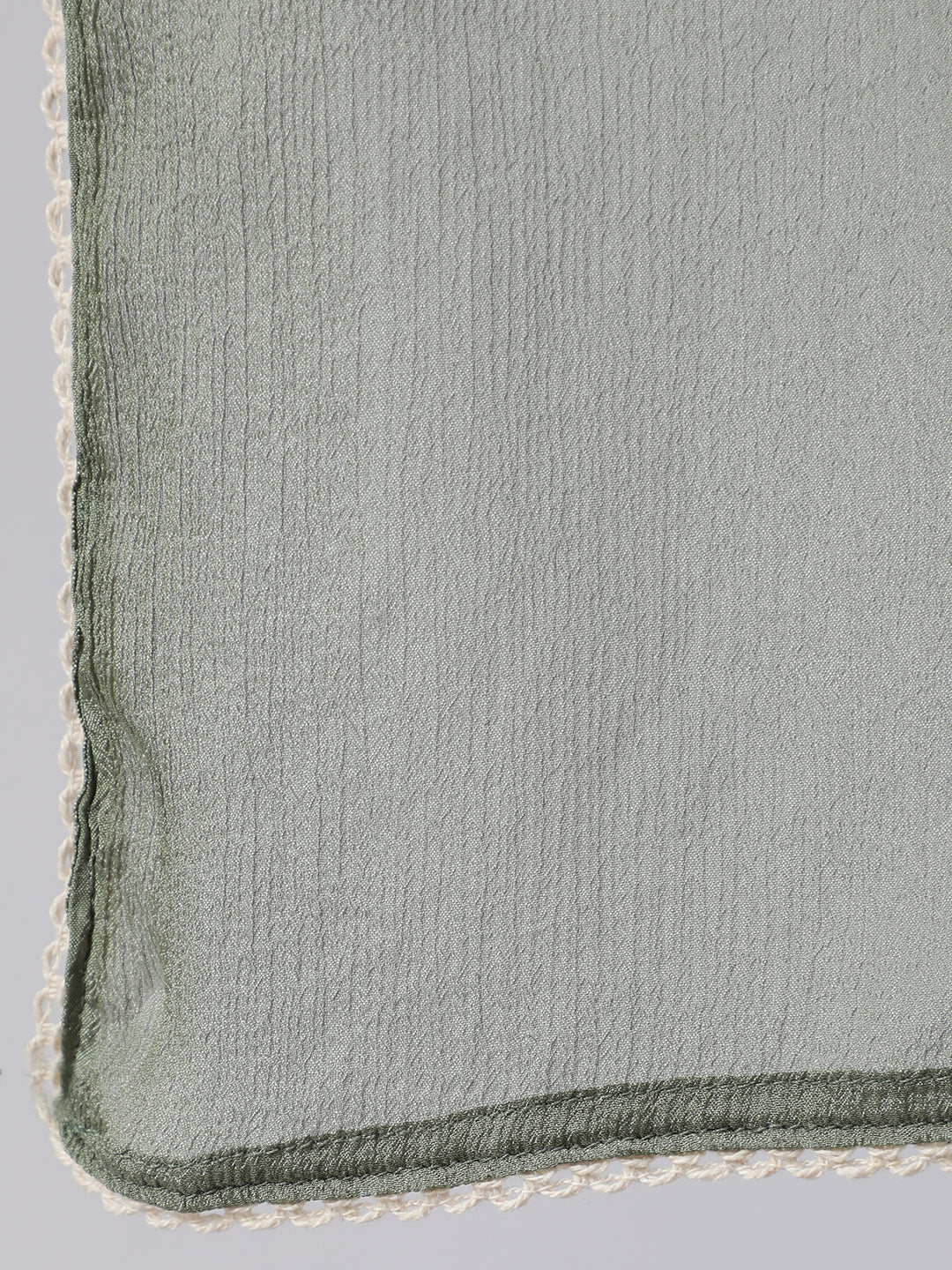 Olive Green Placement Printed Straight Kurta With Solid Palazzo And Chinon Dupatta