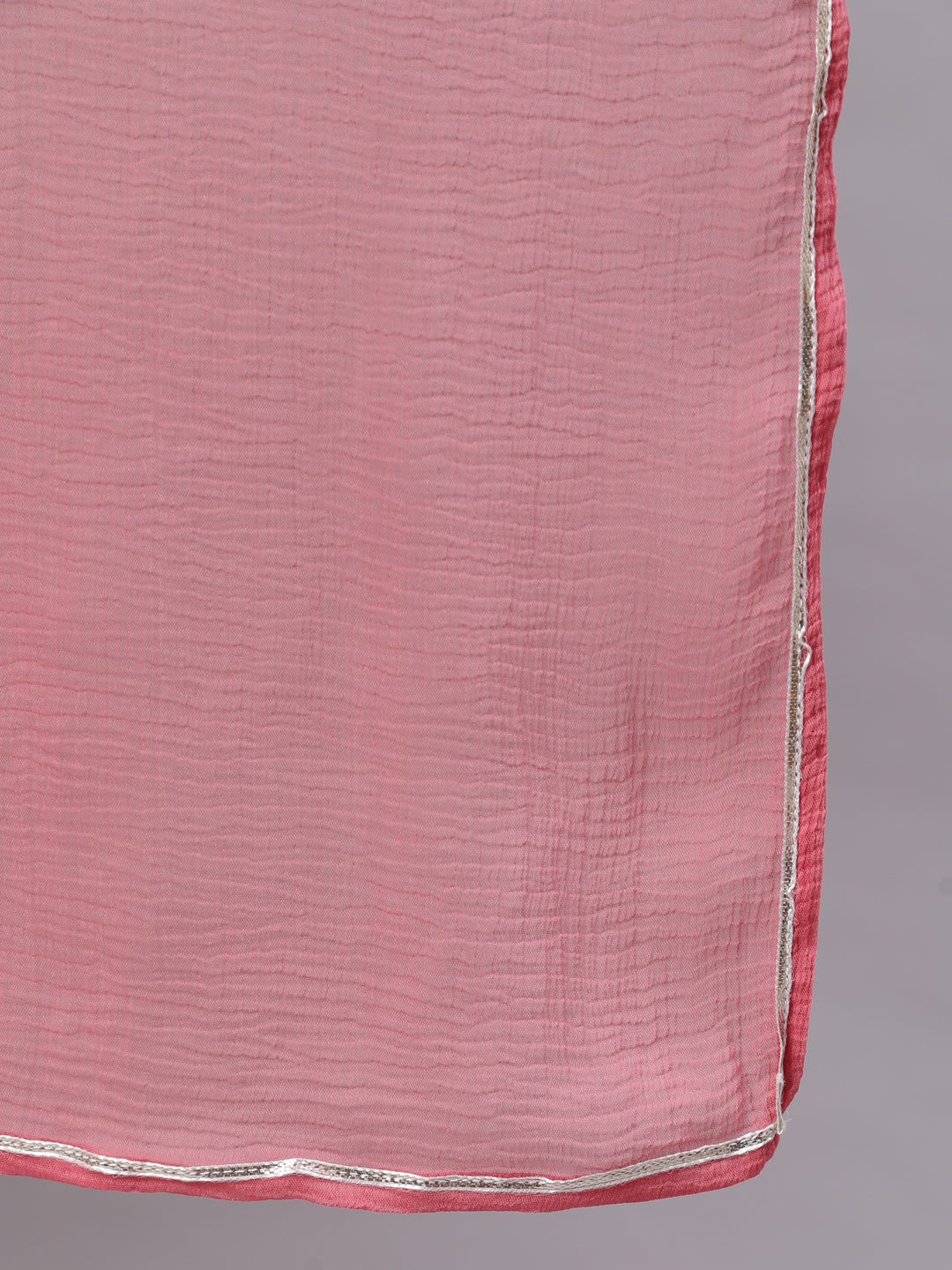 Plus Size Pink Ethnic Printed Kurti With Sharara And Chiffon Dupatta