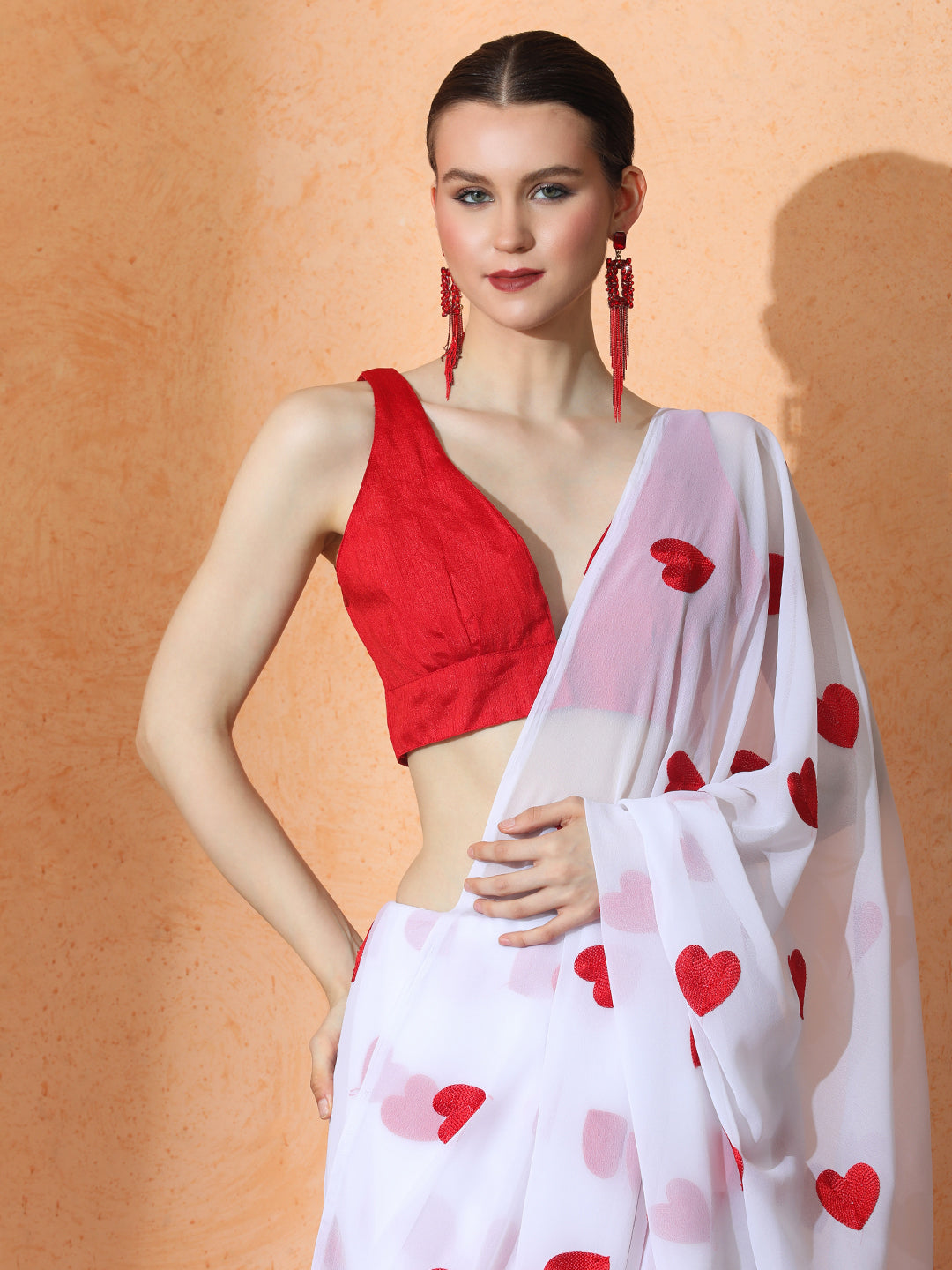 Embellished Georgette Saree with Unstiched Blouse
