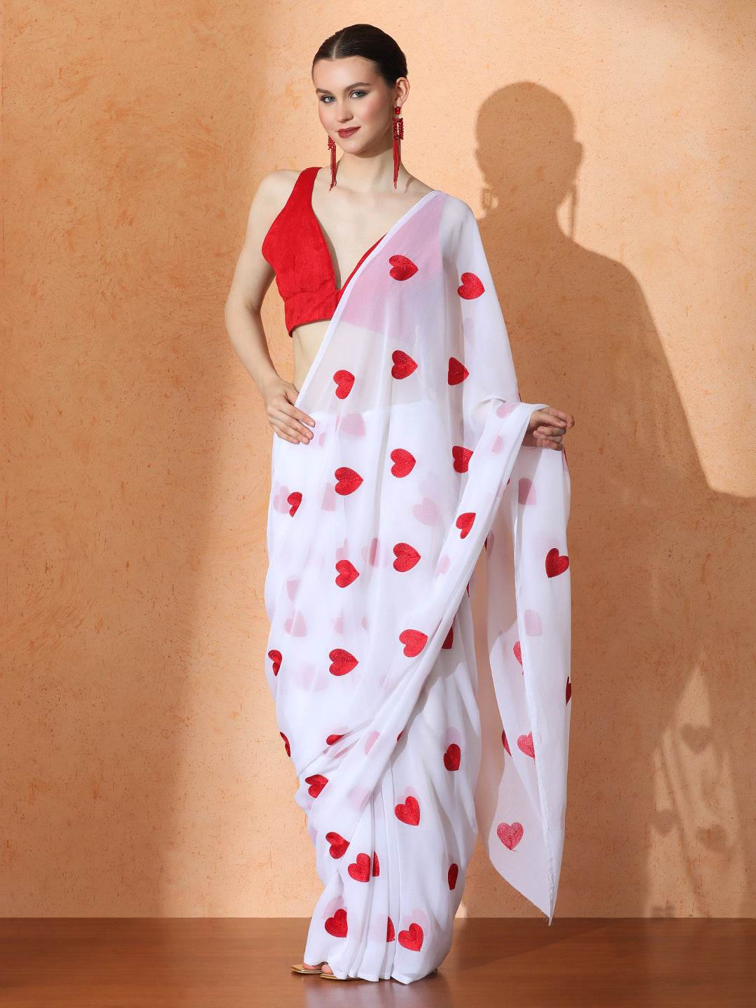 Embellished Georgette Saree with Unstiched Blouse