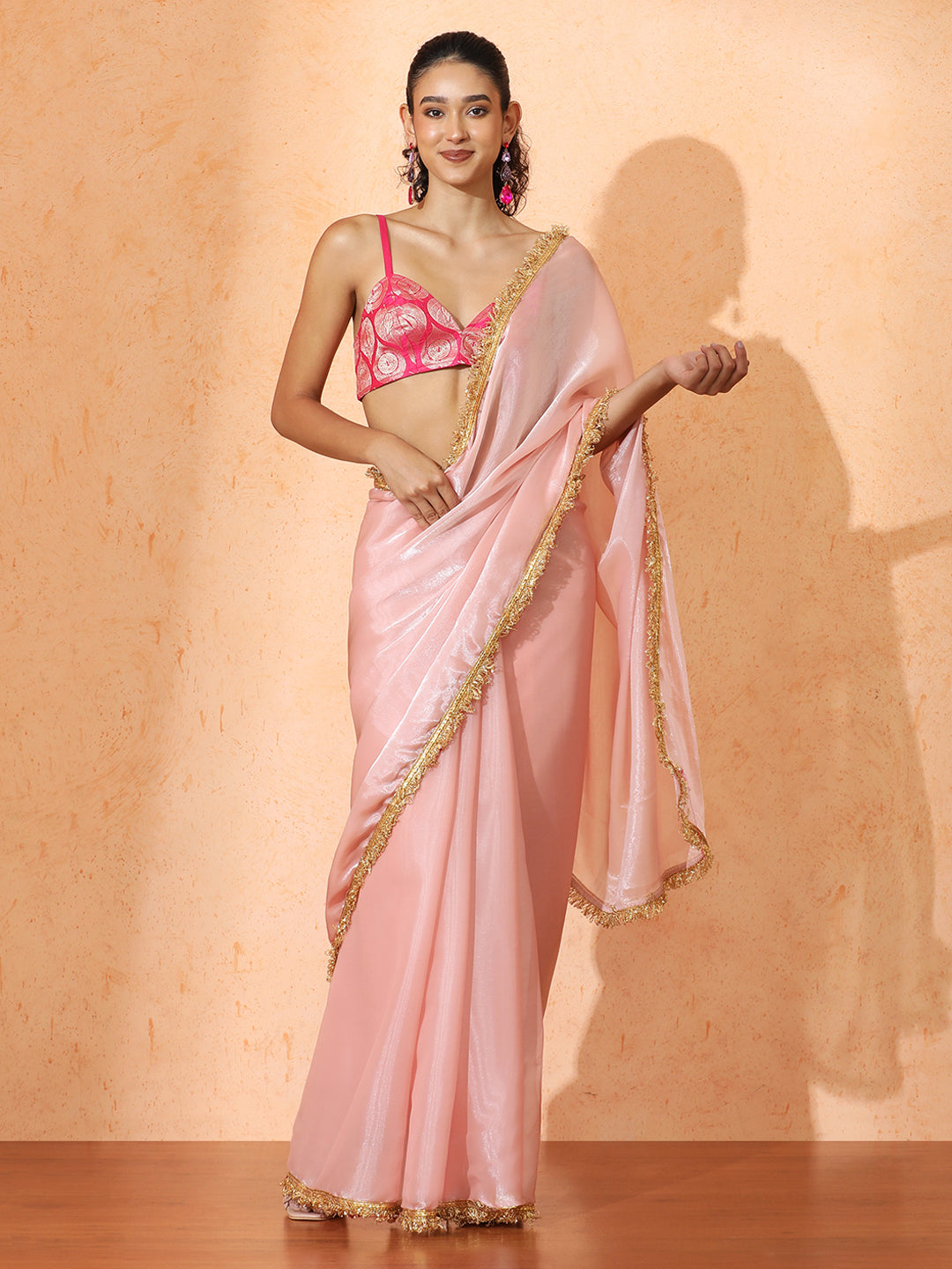 Embellished Jimmy Silk Saree with Unstiched Blouse