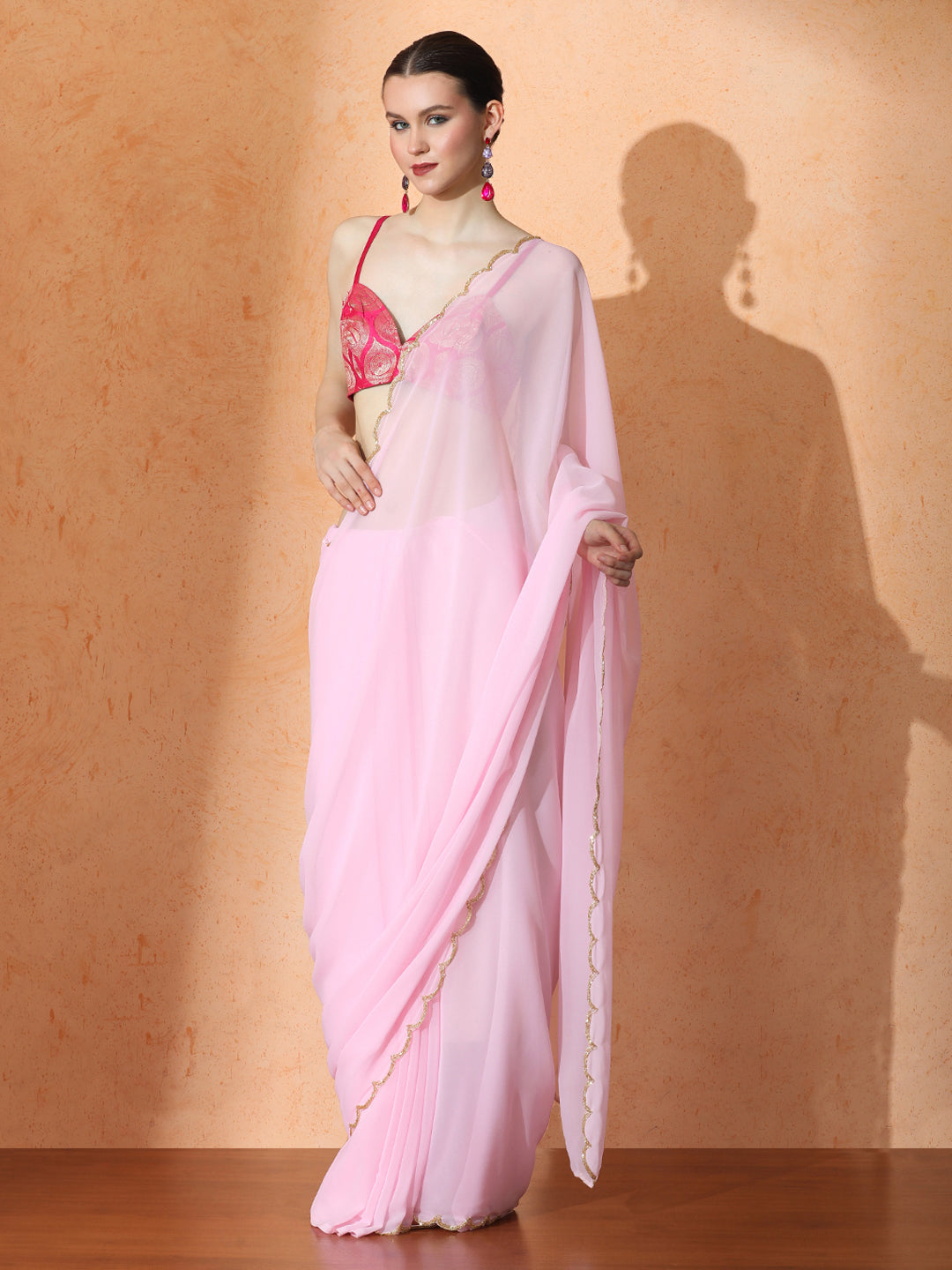 Embellished Georgette Saree with Unstiched Blouse