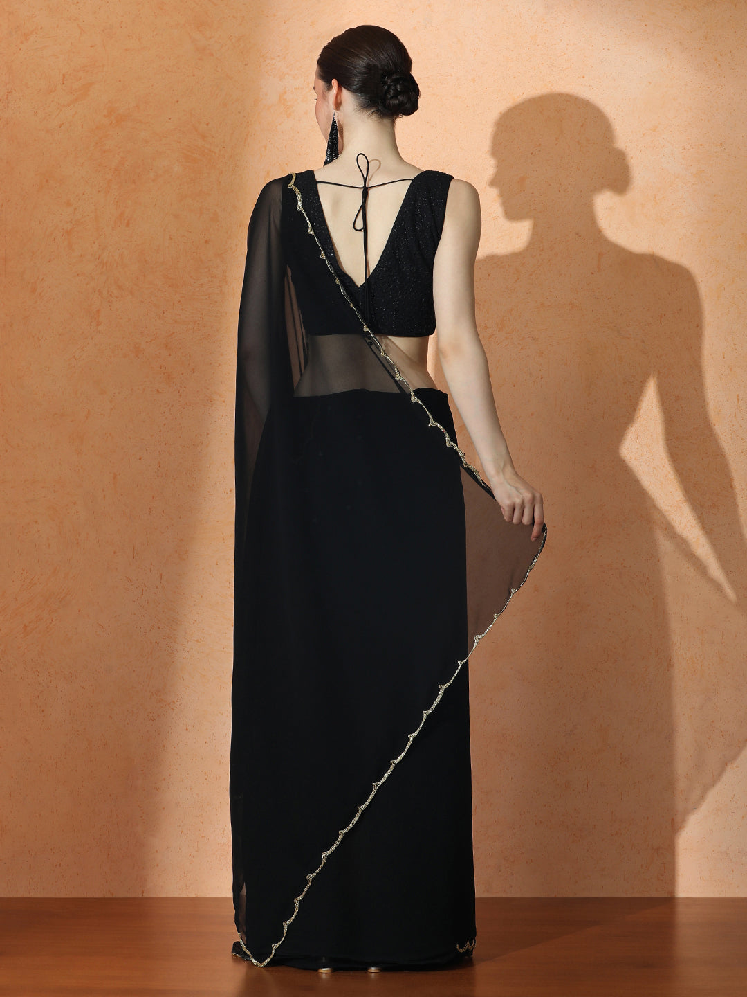 Embellished Georgette Saree with Unstiched Blouse