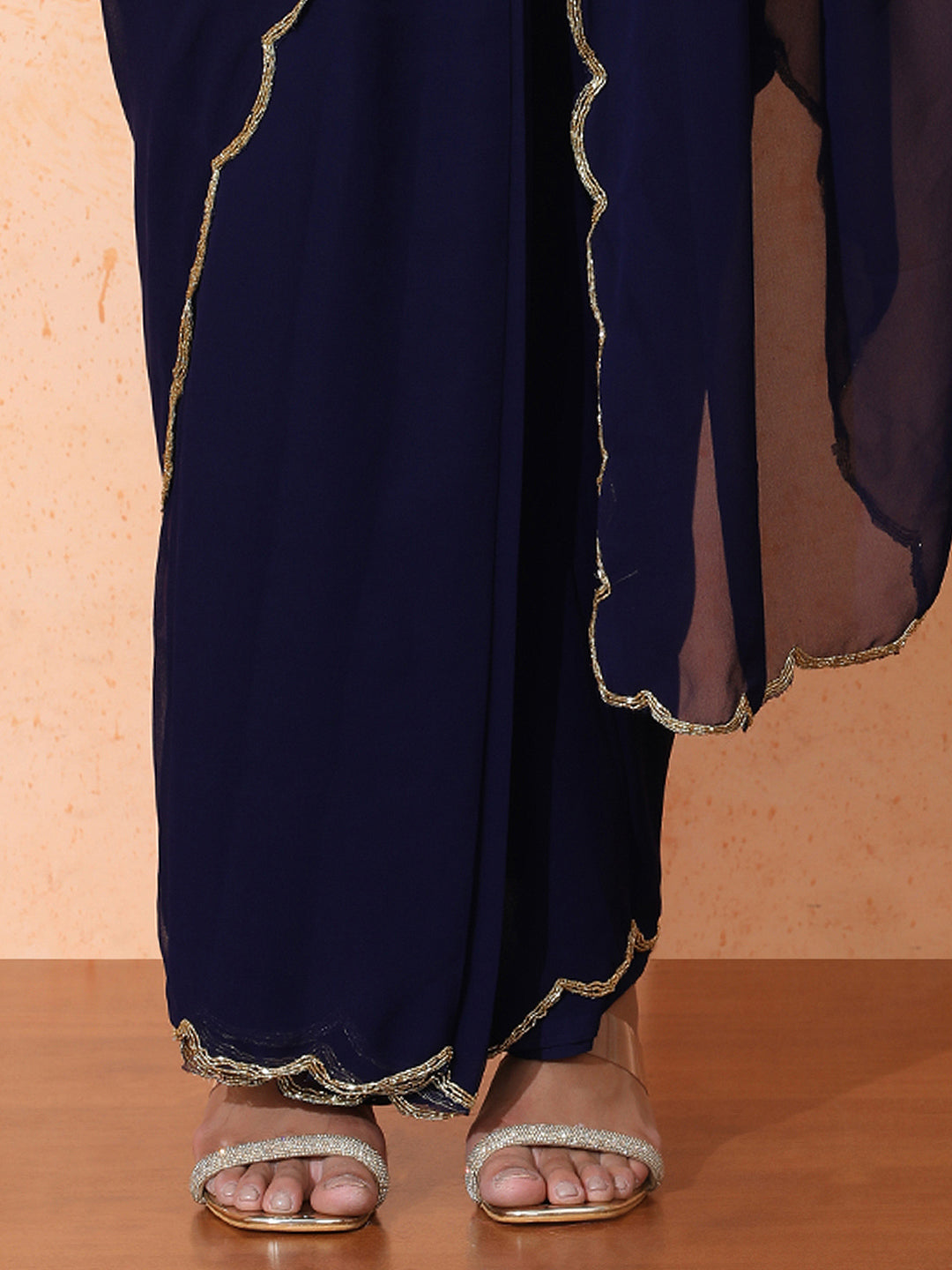 Ready to Wear Embellished Georgette Saree with Unstiched Blouse