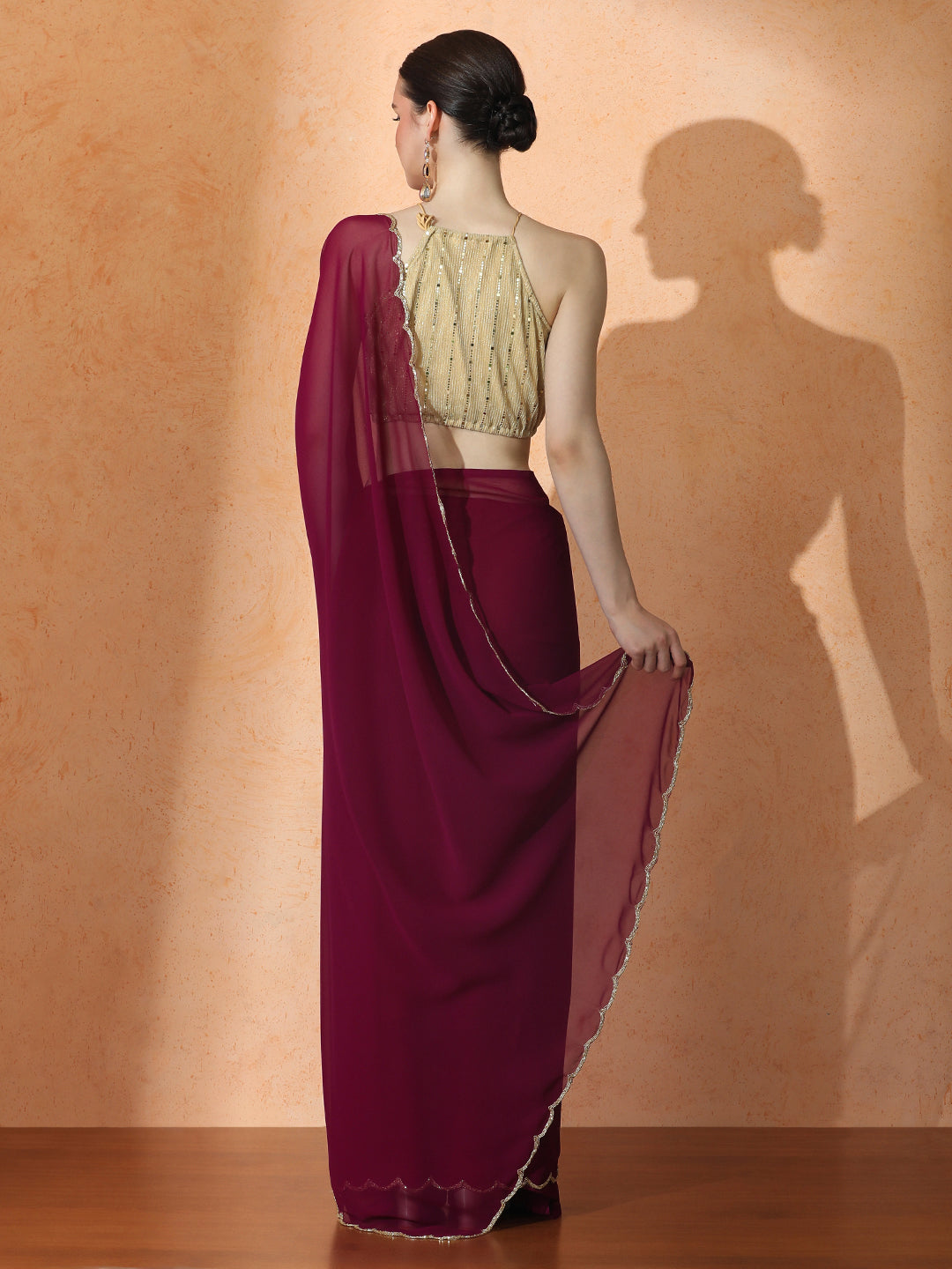 Embellished Georgette Saree with Unstiched Blouse