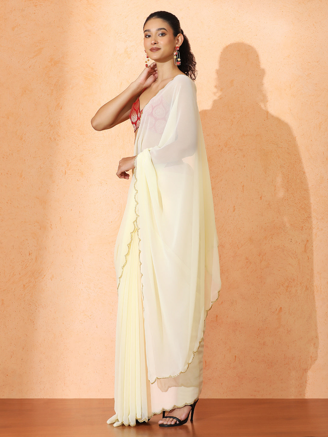 Embellished Georgette Saree with Unstiched Blouse
