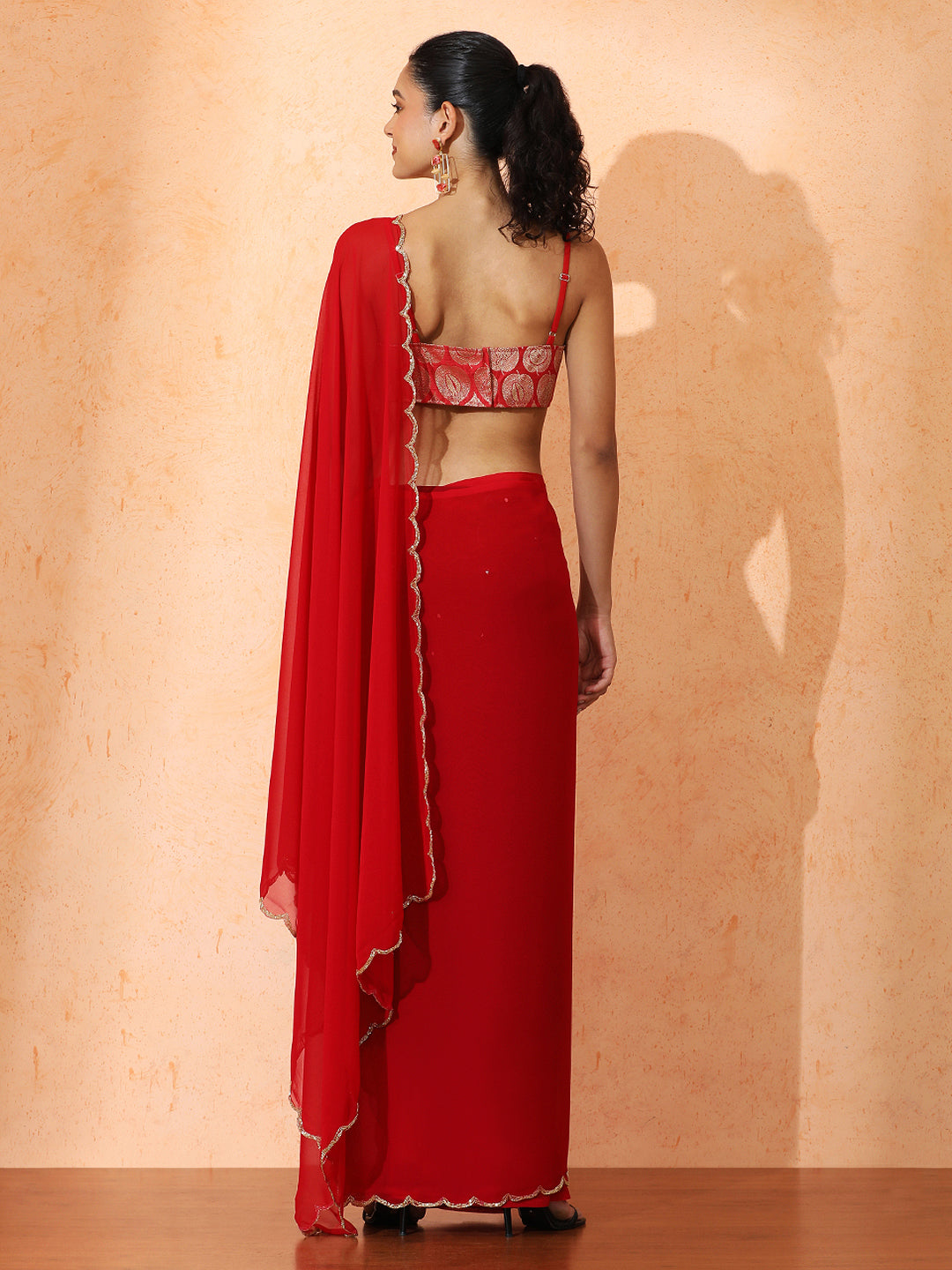 Embellished Georgette Saree with Unstiched Blouse