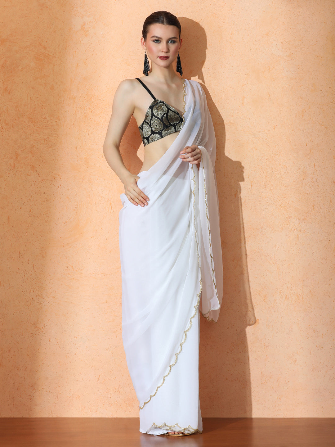 Embellished Georgette Saree with Unstiched Blouse