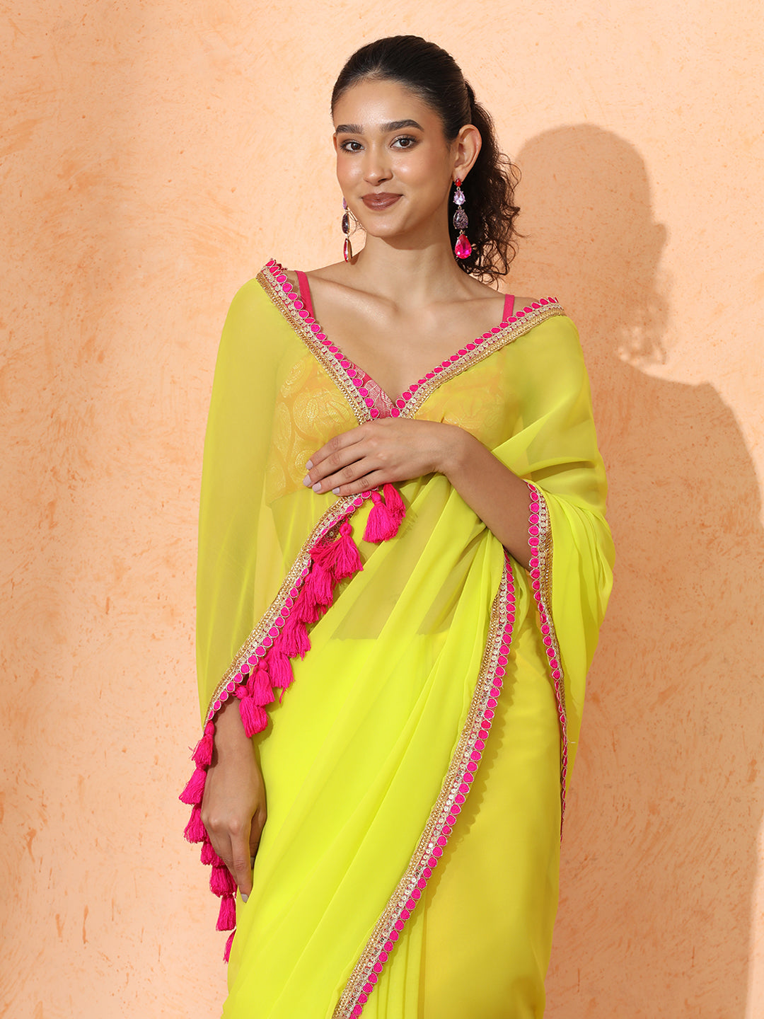 Embellished Georgette Saree with Unstiched Blouse