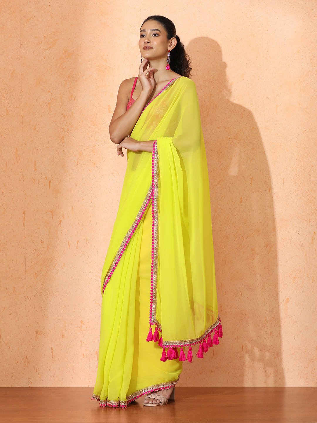 Embellished Georgette Saree with Unstiched Blouse