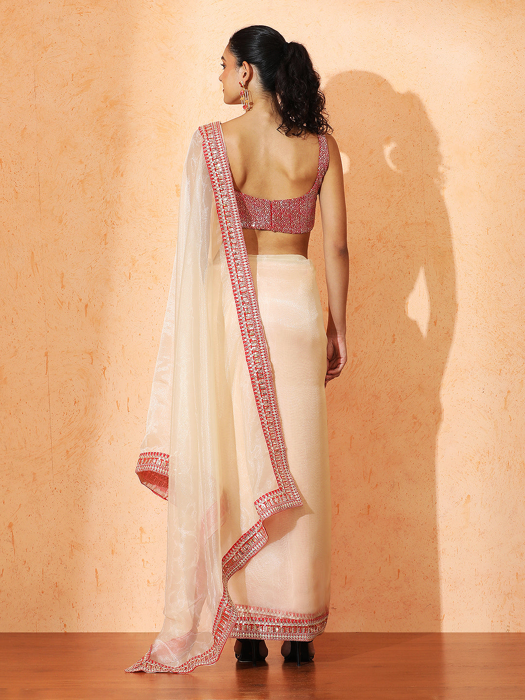Embellished Organza Saree with Unstiched Blouse