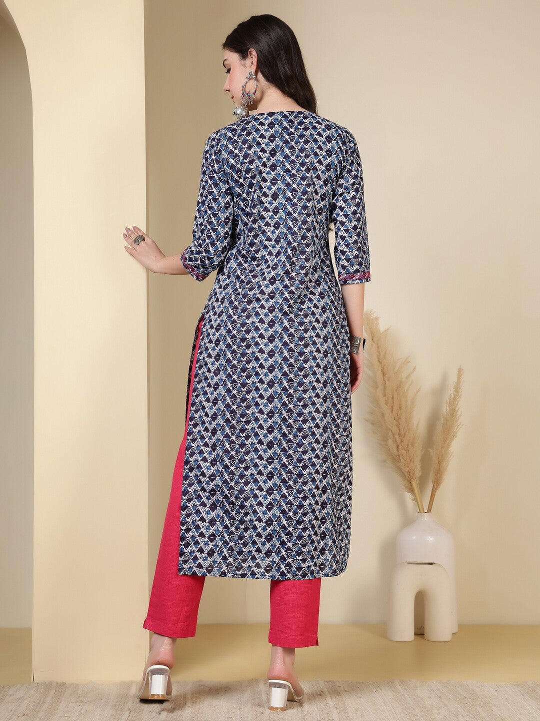 Floral Printed Straight Pure Cotton Kurta