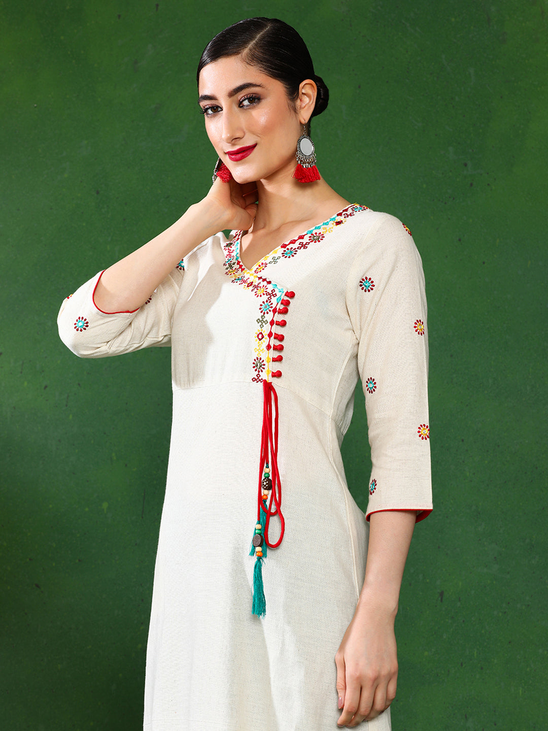 Cotton A line kurta with side cut
