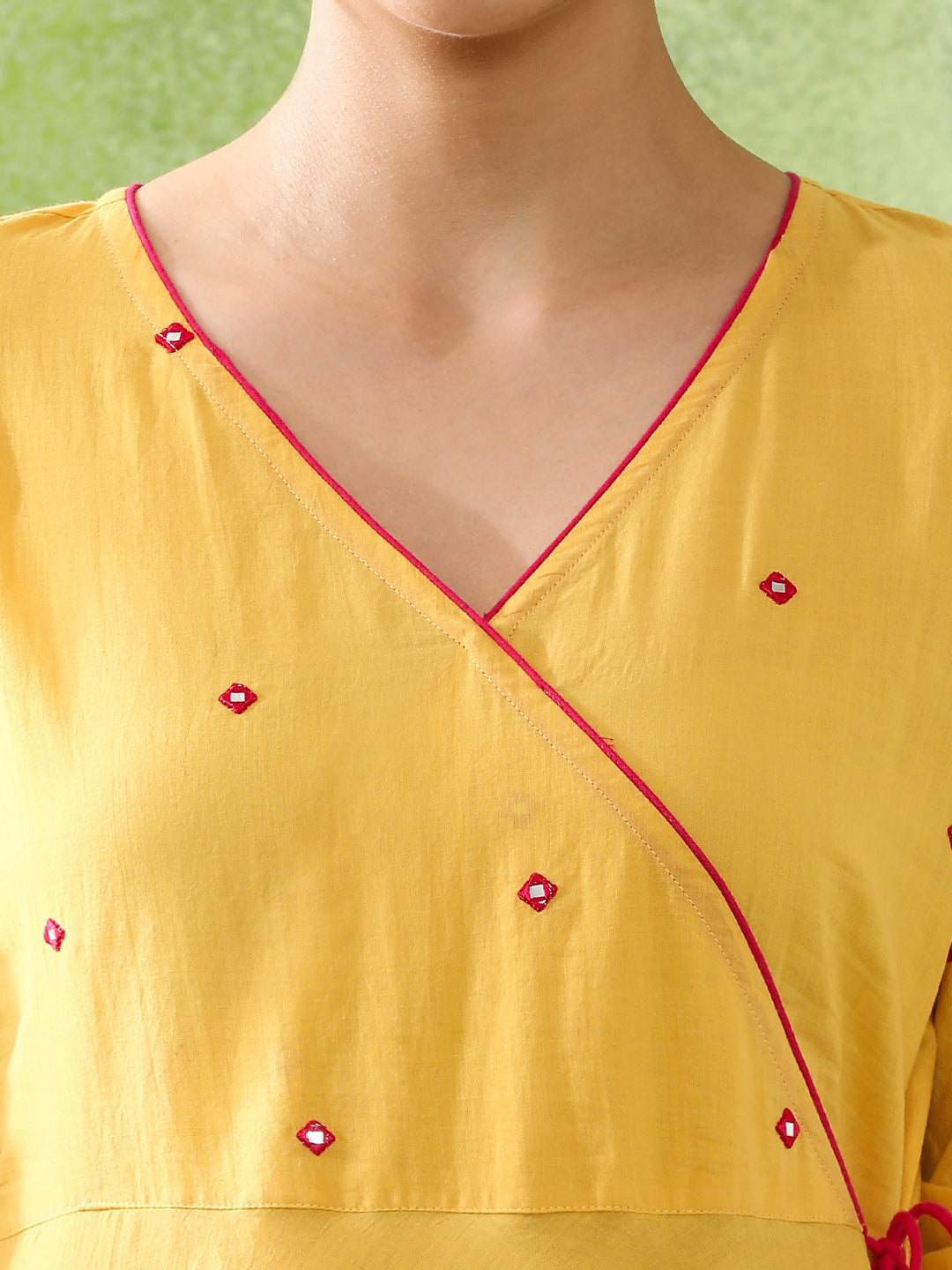 Embroidered A-Line Pure Cotton Kurta & Trousers Sets