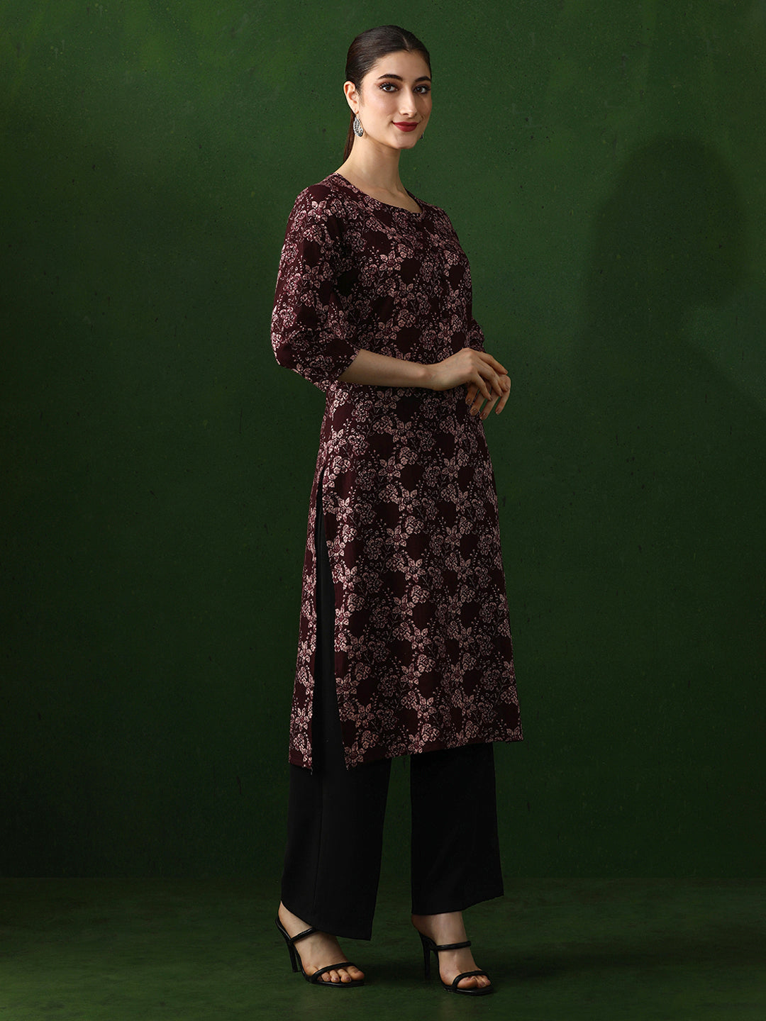 Floral Printed Straight Pure Cotton Kurta