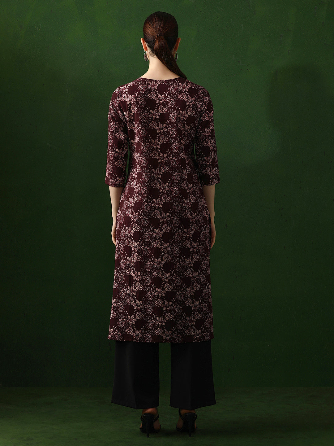 Floral Printed Straight Pure Cotton Kurta