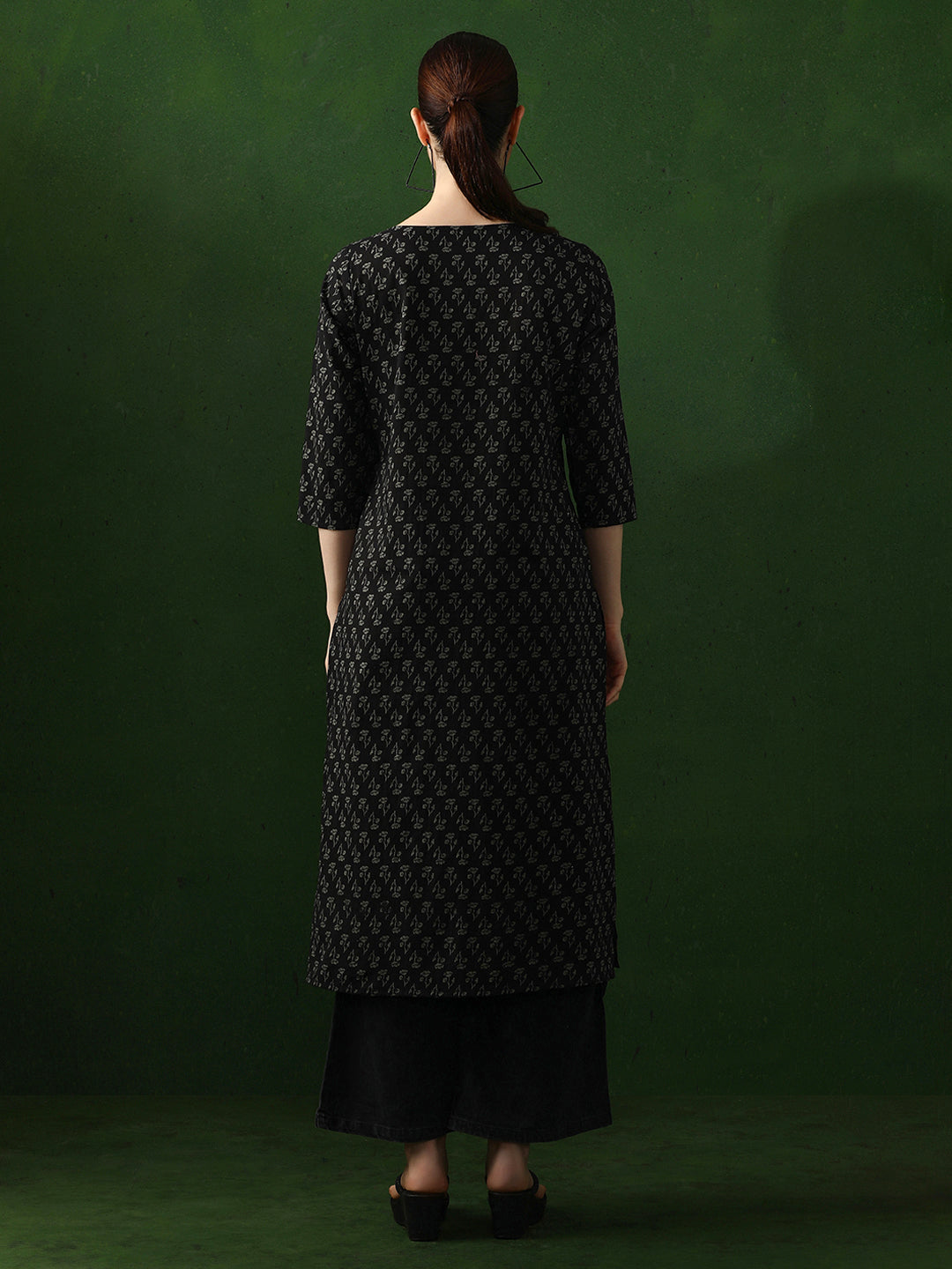 Floral Printed Straight Pure Cotton Kurta