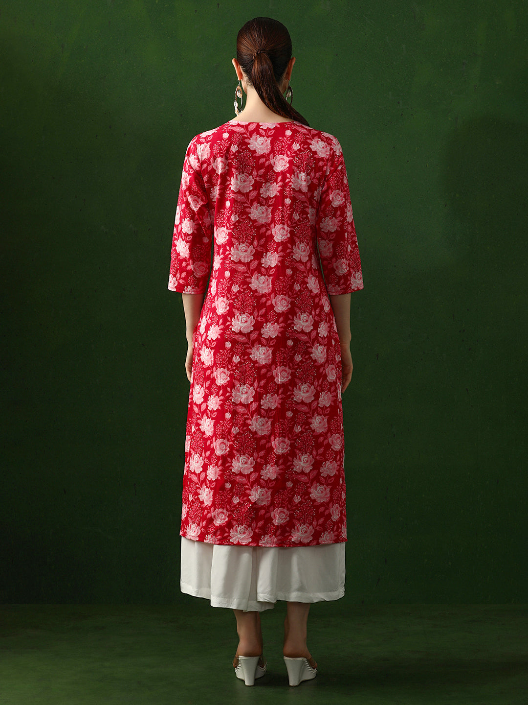 Floral Printed Straight Pure Cotton Kurta