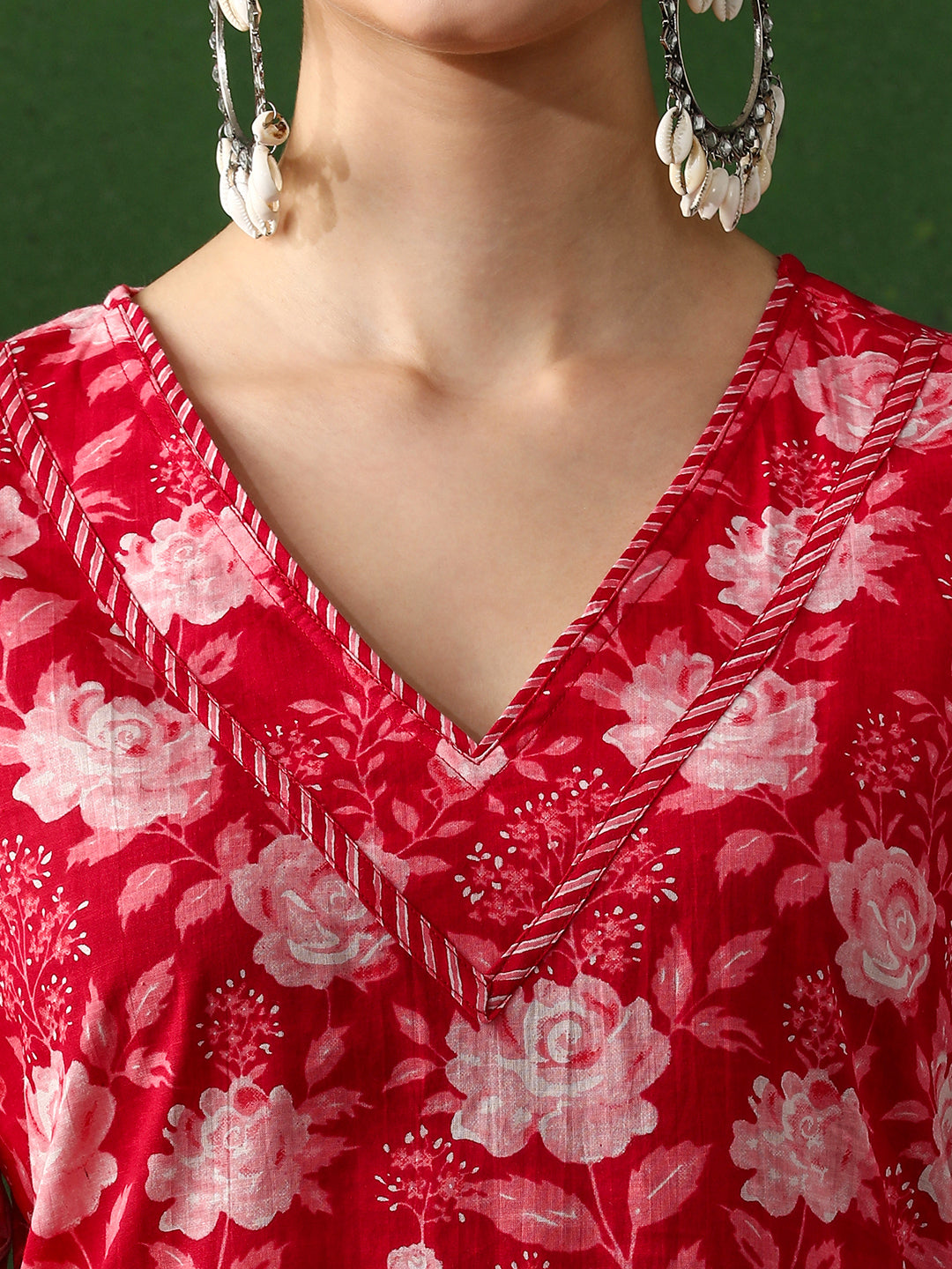 Floral Printed Straight Pure Cotton Kurta