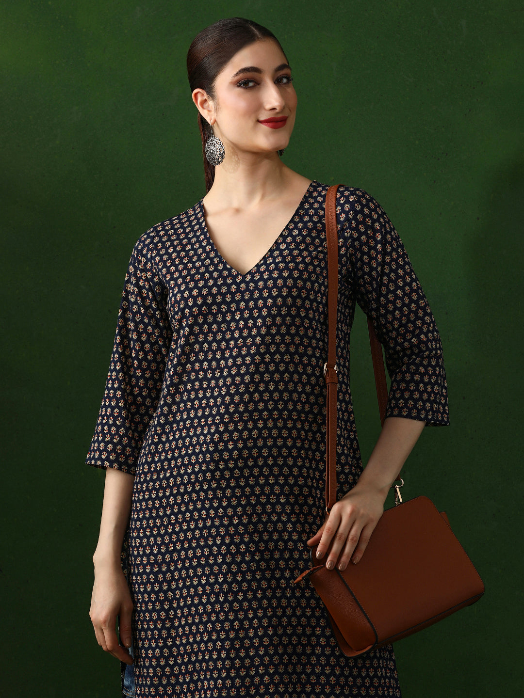 Floral Printed Straight Pure Cotton Kurta