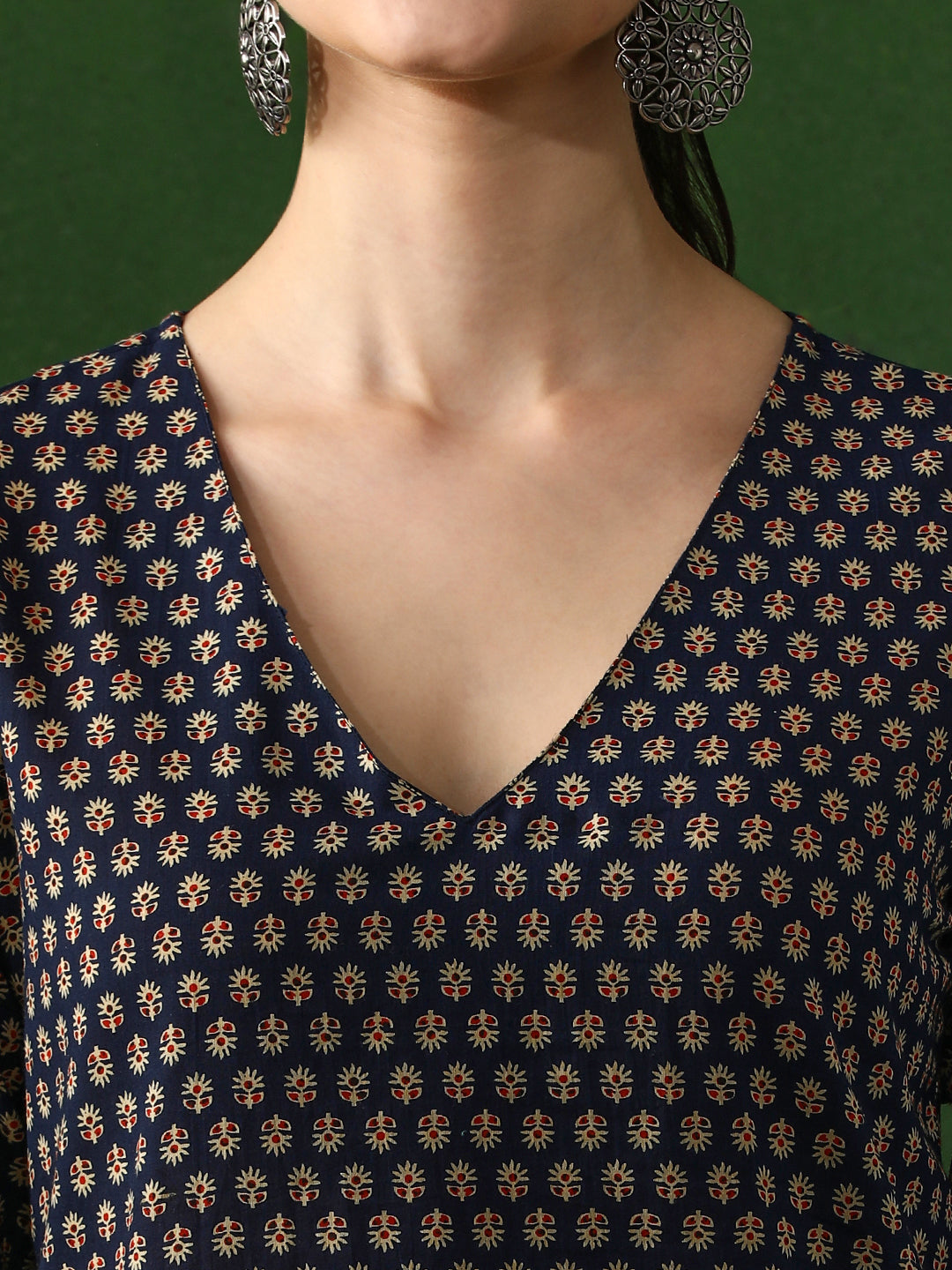 Floral Printed Straight Pure Cotton Kurta