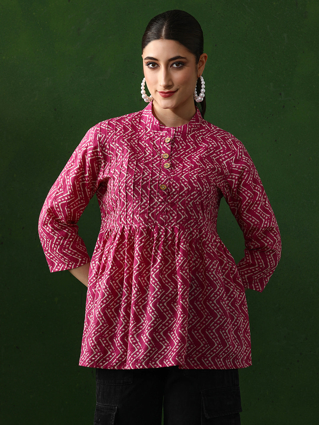 Floral Printed A-Line Pure Cotton Top