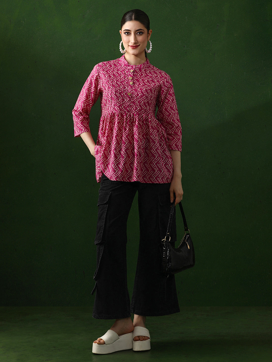 Floral Printed A-Line Pure Cotton Top