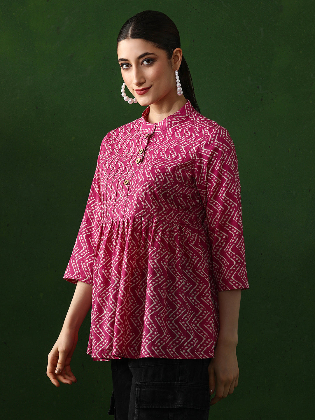 Floral Printed A-Line Pure Cotton Top