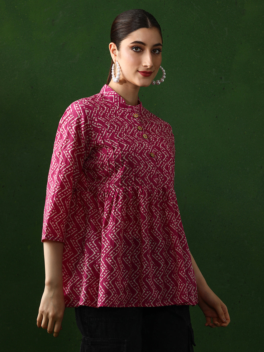 Floral Printed A-Line Pure Cotton Top