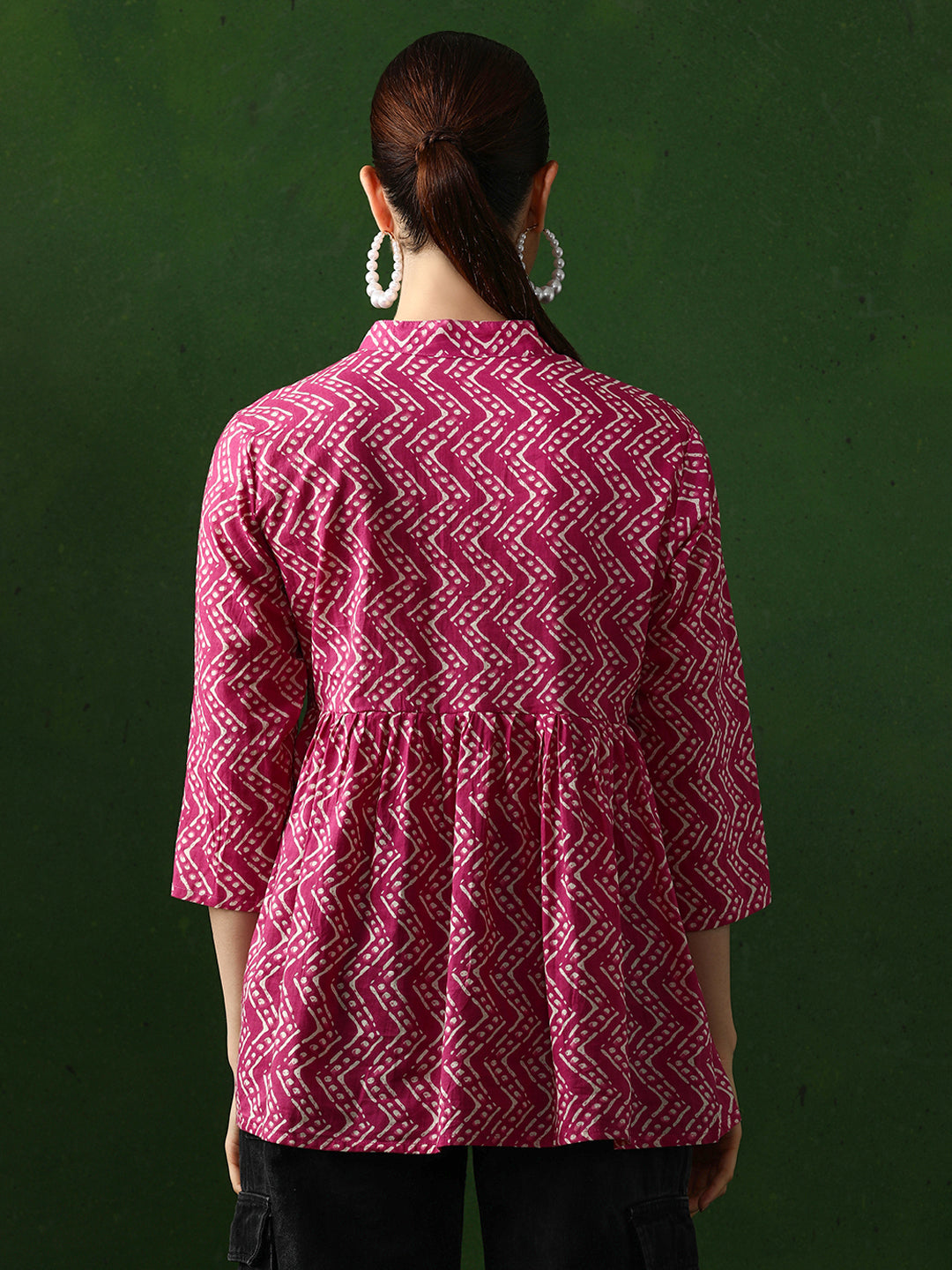 Floral Printed A-Line Pure Cotton Top