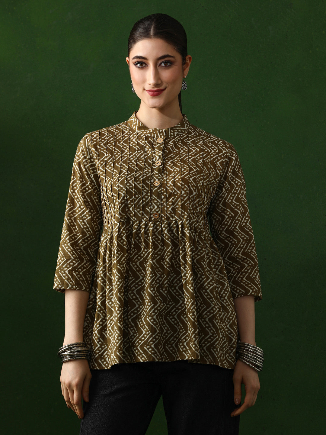 Floral Printed A-Line Pure Cotton Top