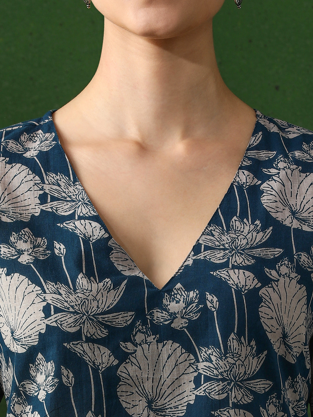 Floral Printed Straight Pure Cotton Kurta