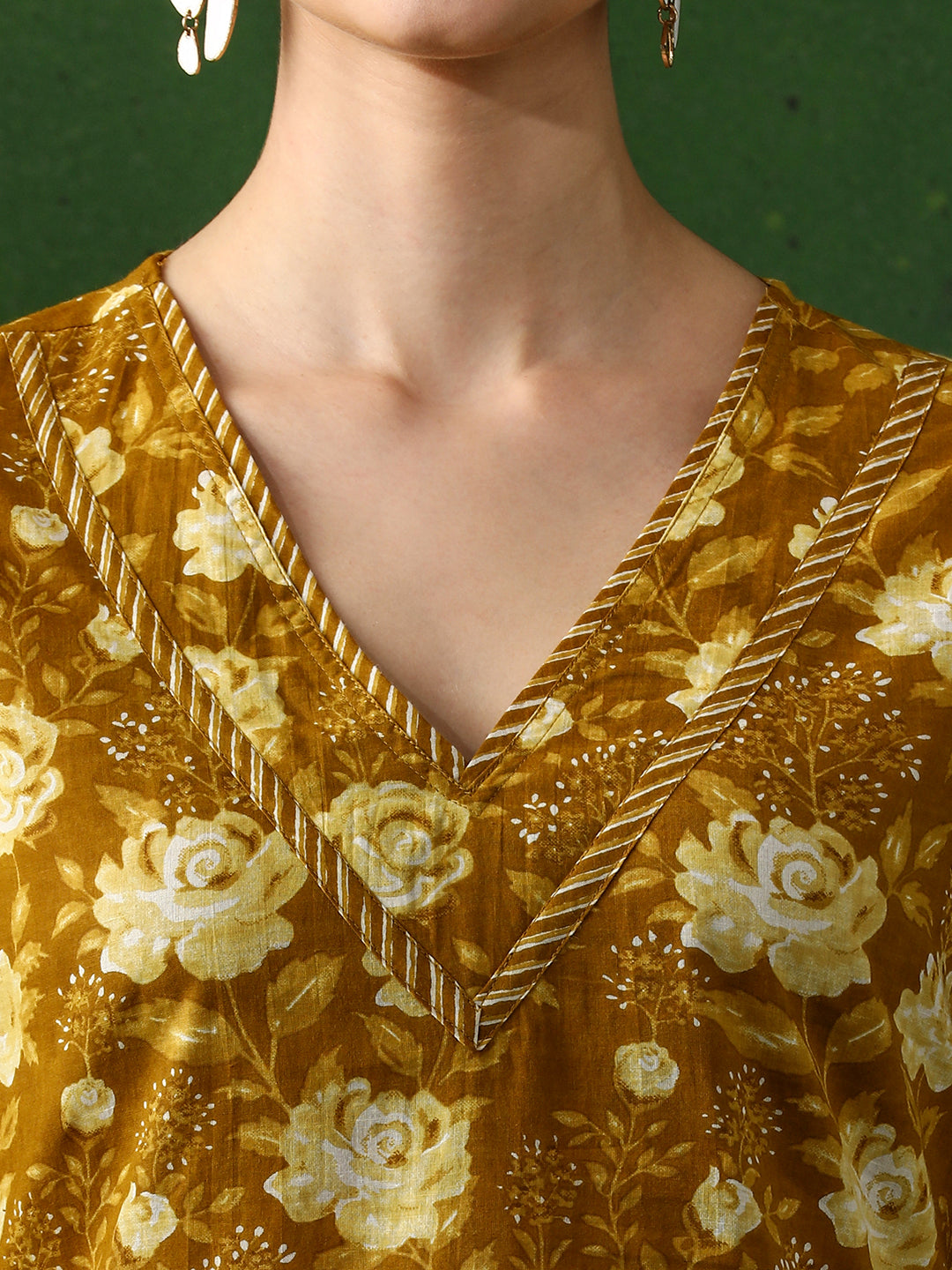 Floral Printed Straight Pure Cotton Kurta