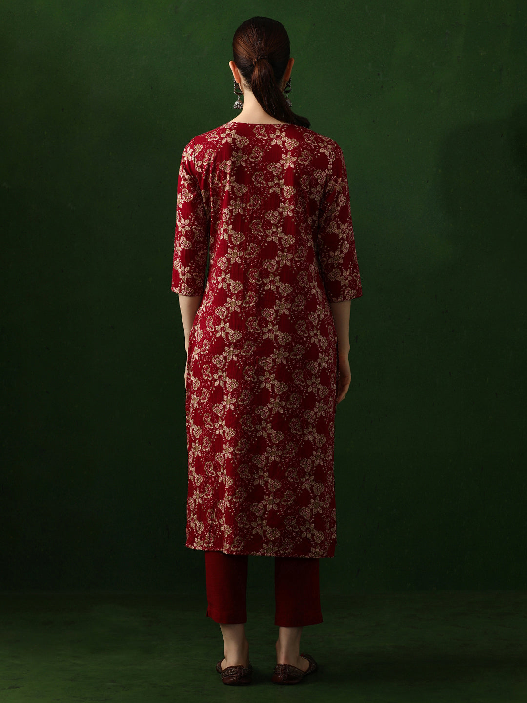 Floral Printed Straight Pure Cotton Kurta