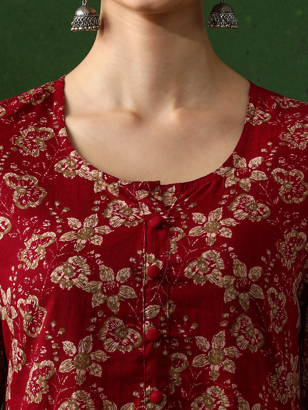 Floral Printed Straight Pure Cotton Kurta