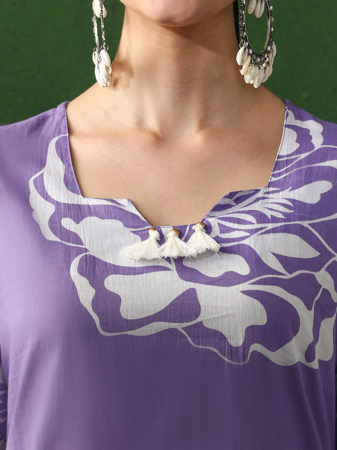 Floral Embroidered Straight Pure Cotton Kurta