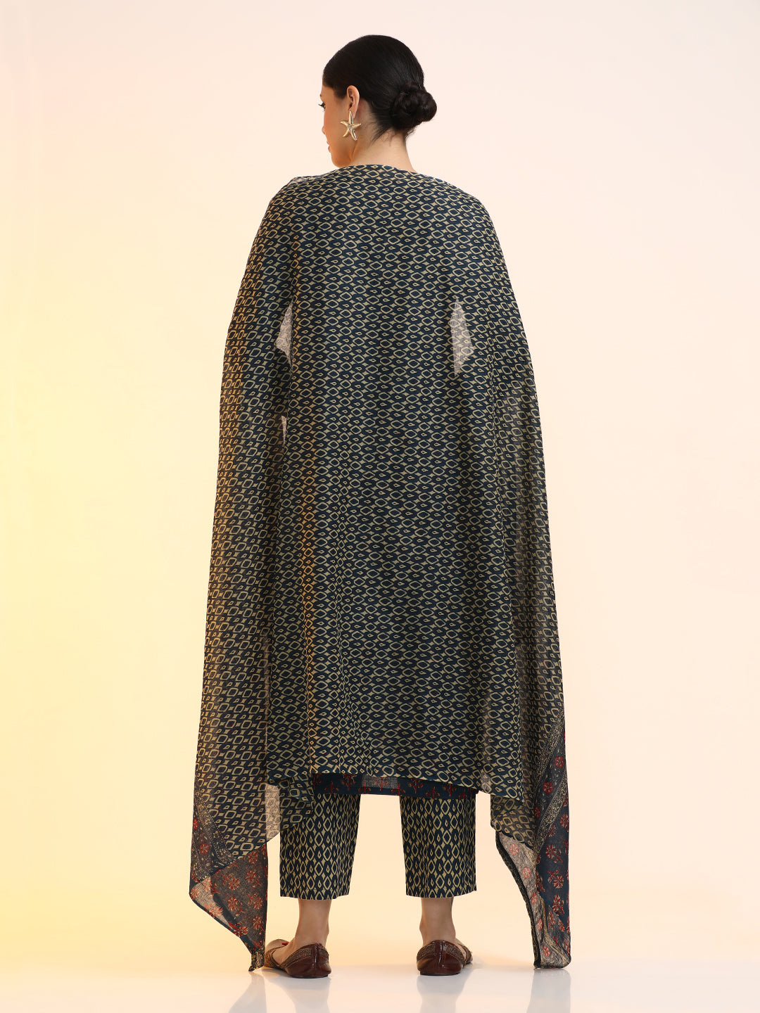 Embroidered Pure Cotton Floral Kurta Sets With Dupatta