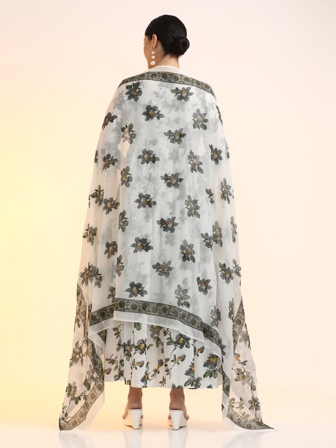 Embroidered Pure Cotton Floral Ethnic dresses With Dupatta