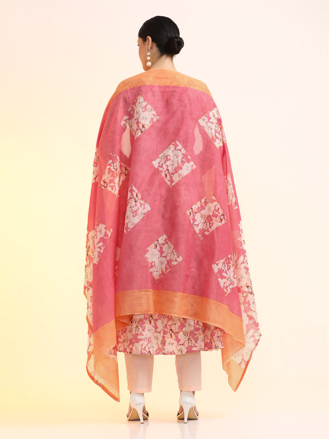 Embroidered Pure Cotton Floral Kurta Sets With Dupatta