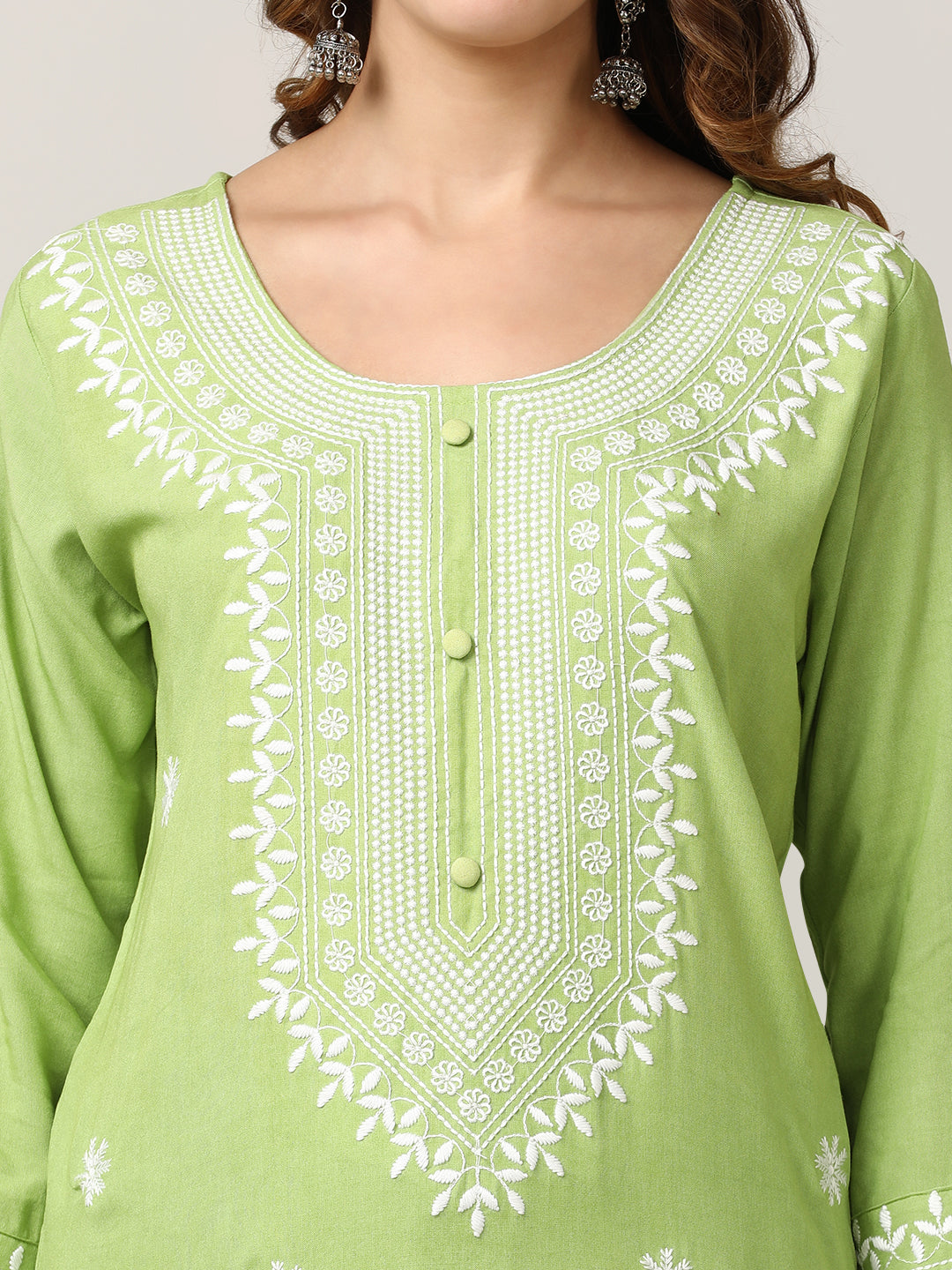 Embroidered Floral Straight Kurta Sets With Dupatta