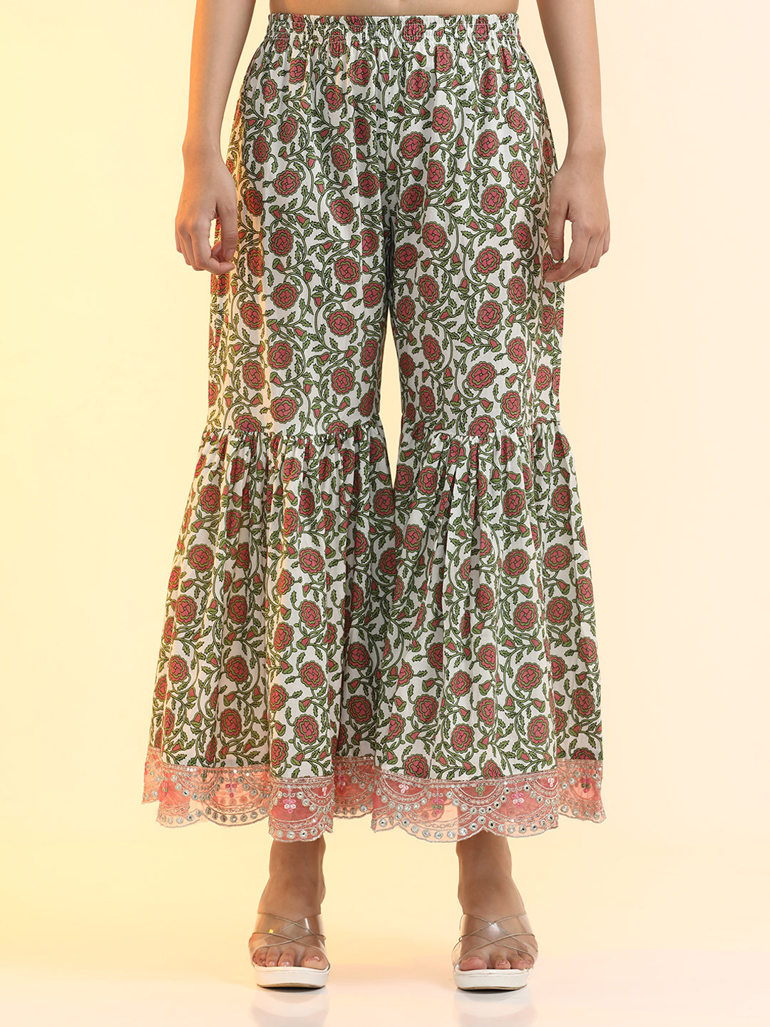 Embroidered Pure Cotton Floral Kurta Sets With Dupatta