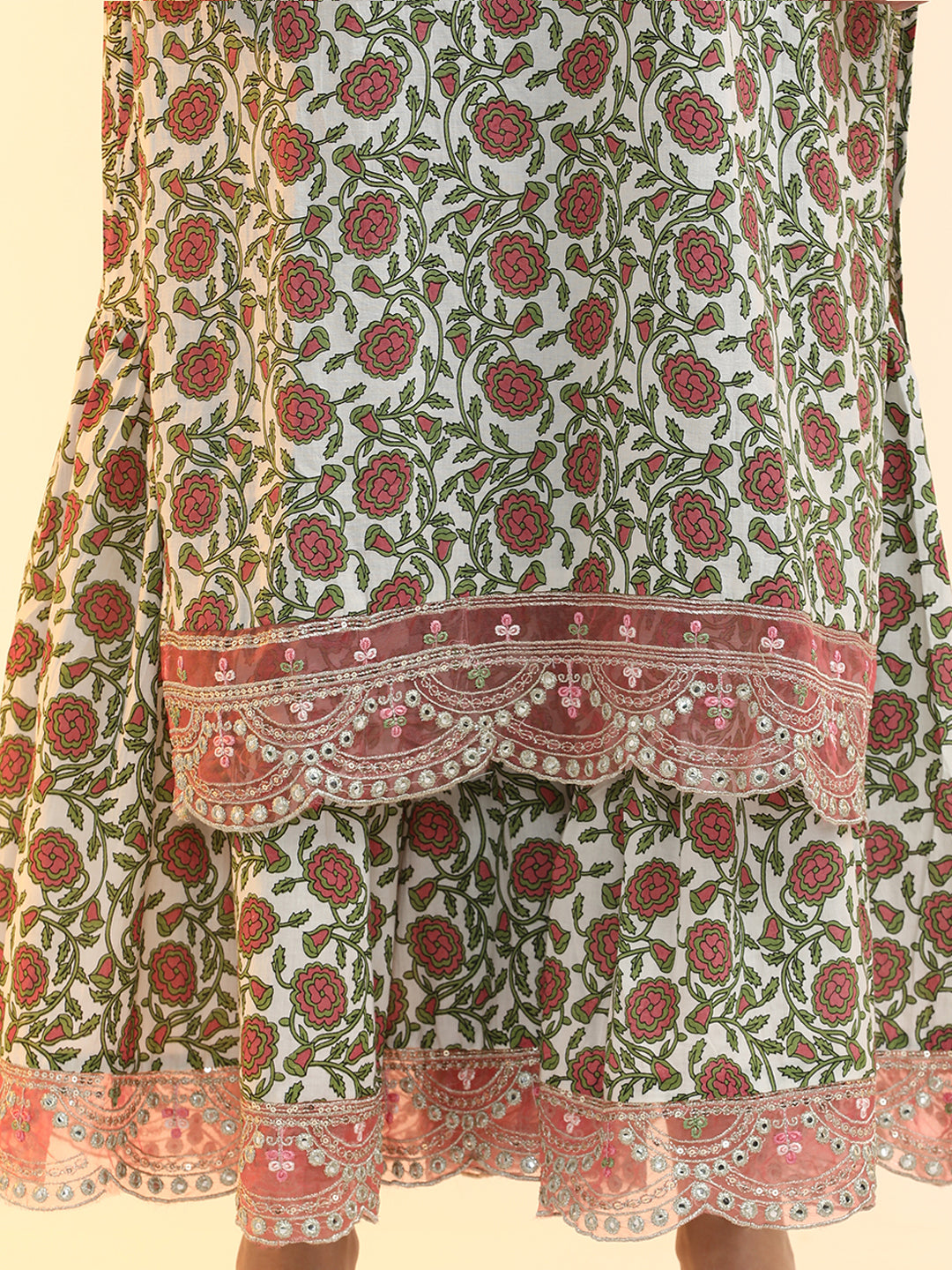 Embroidered Pure Cotton Floral Kurta Sets With Dupatta