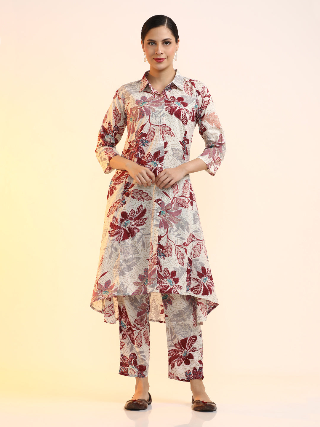 Printed Floral Flared Kurta Sets