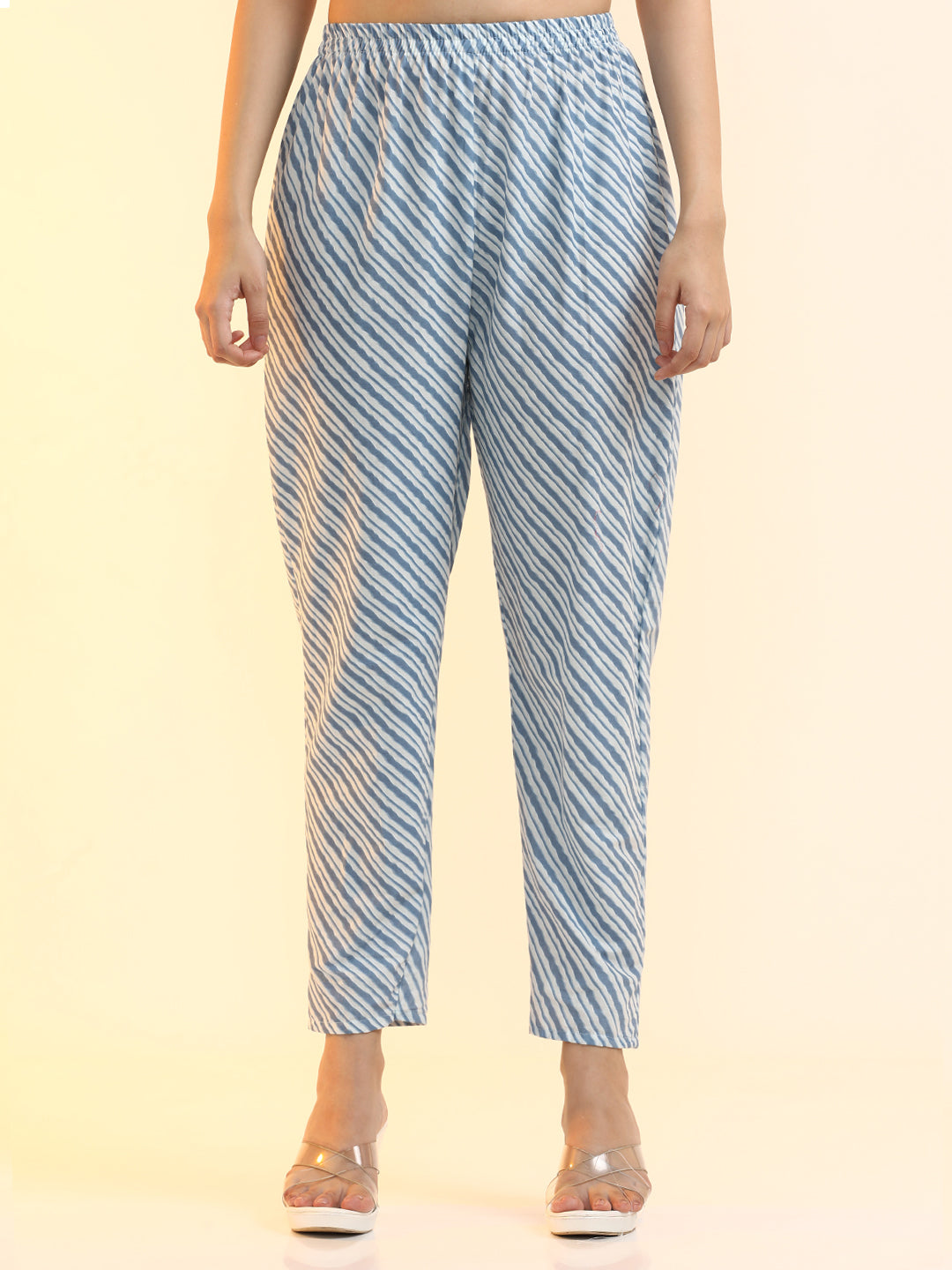 Embroidered Pure Cotton Striped Kurta Sets With Dupatta